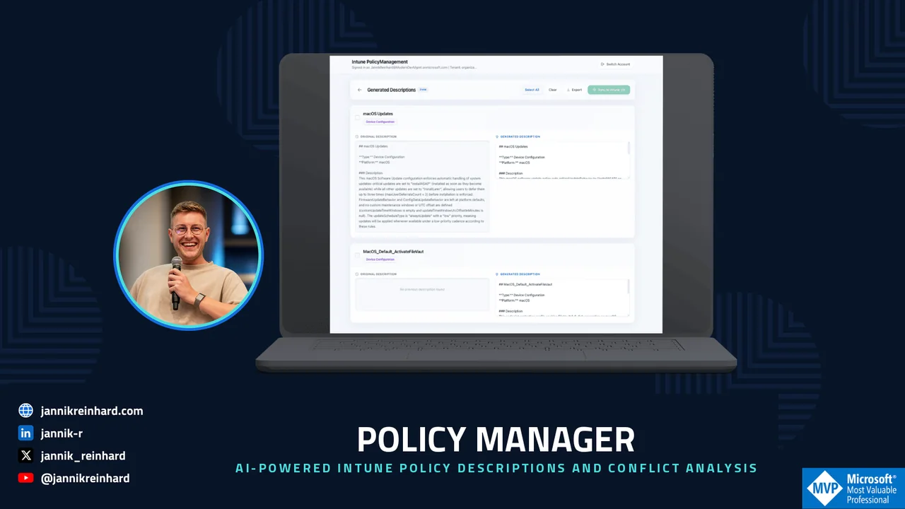 AI-Powered Intune Policy Documentation and Conflict Analysis - Jannik Reinhard