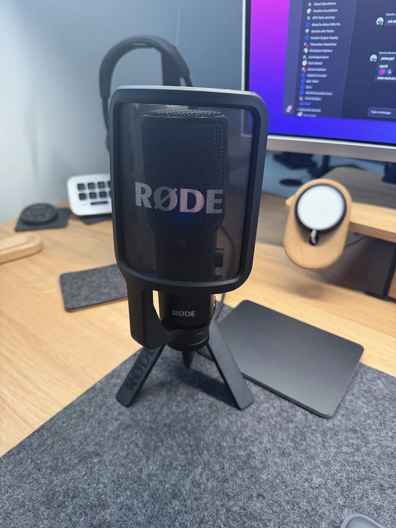 RØDE NT-USB+ microphone in my desk setup 2026