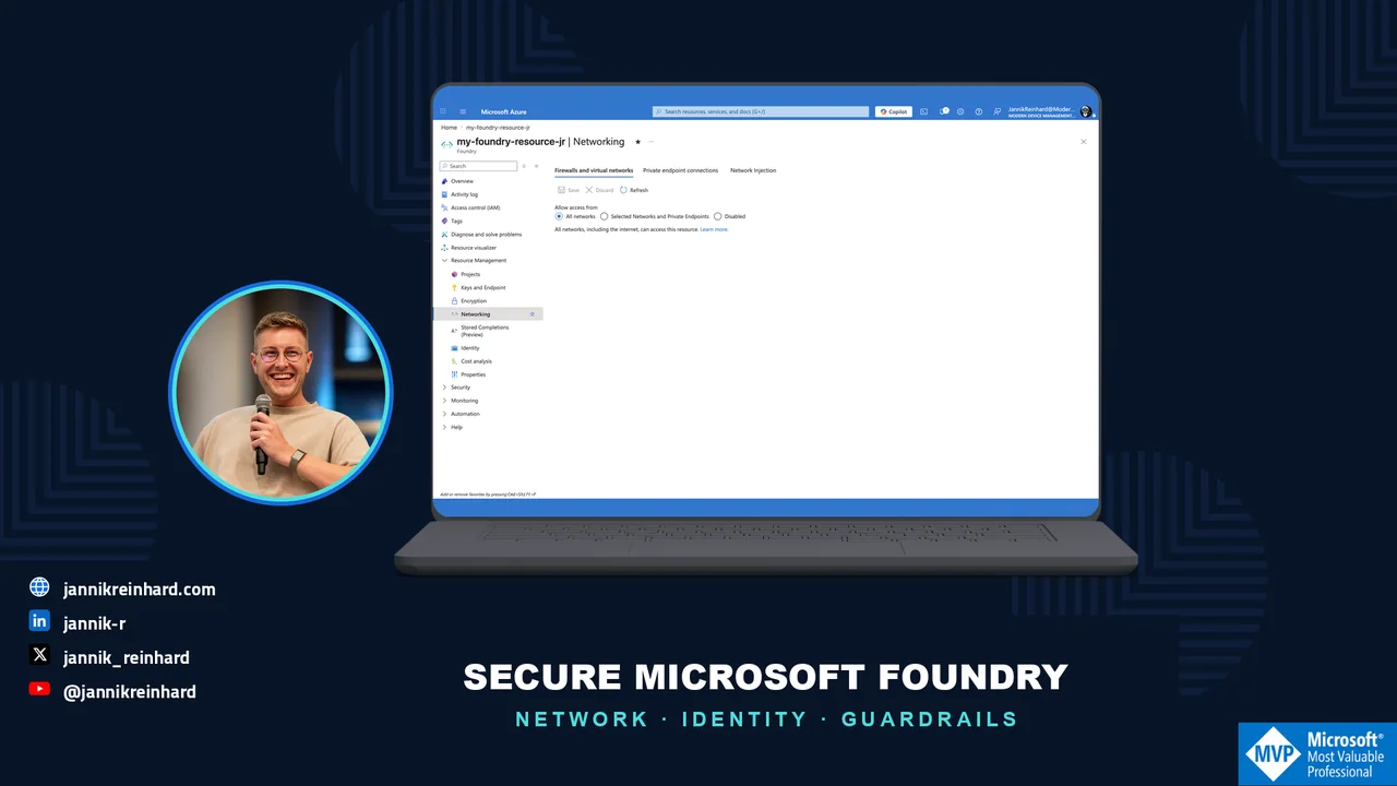Secure Microsoft Foundry: Network, Identity and Guardrails - Jannik Reinhard