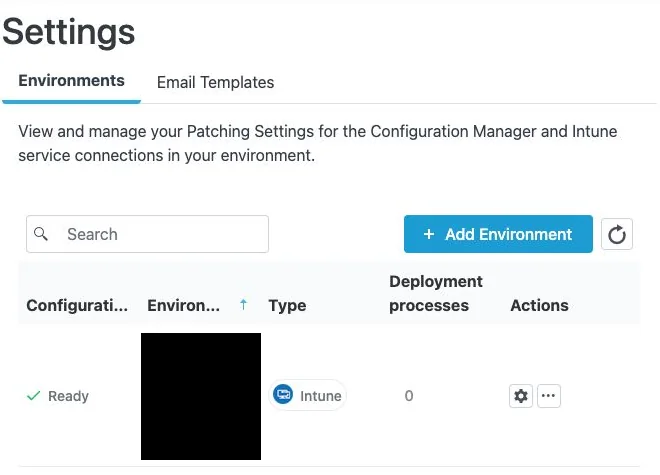 Recast-Cloud-Umgebung vom Typ Intune mit Status Ready