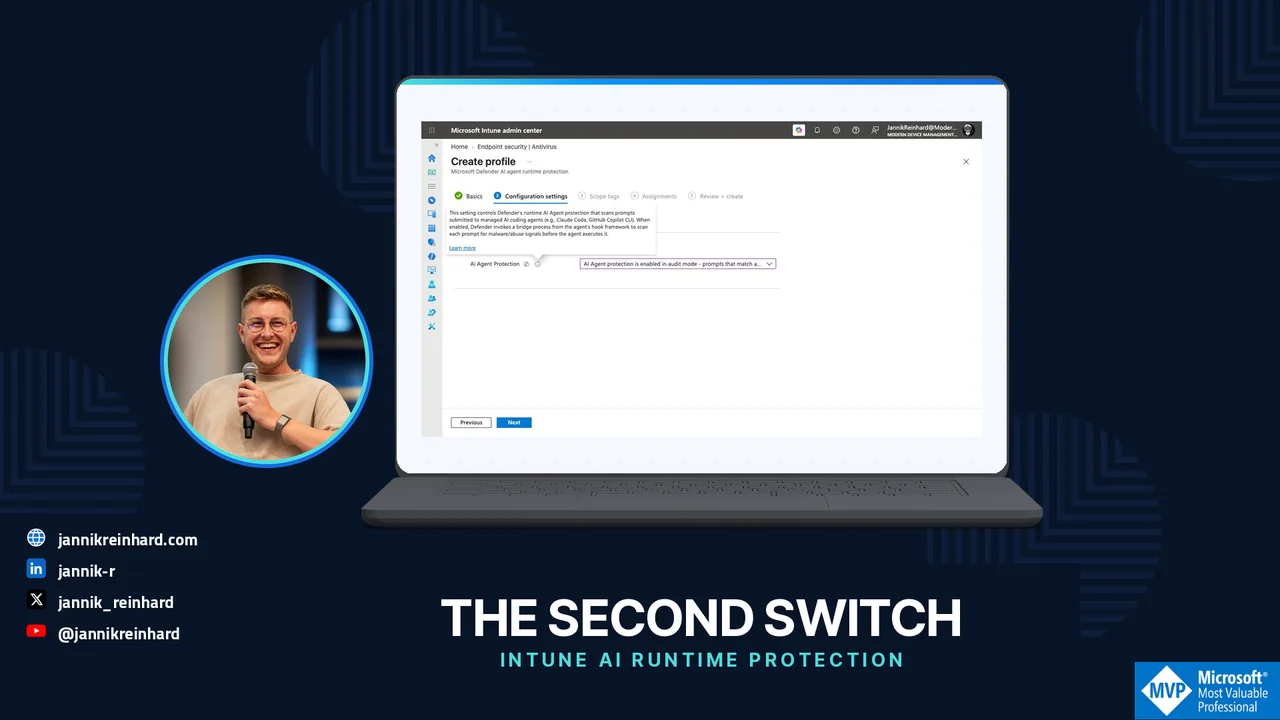 Intune AI Agent Runtime Protection: The Missing Second Switch