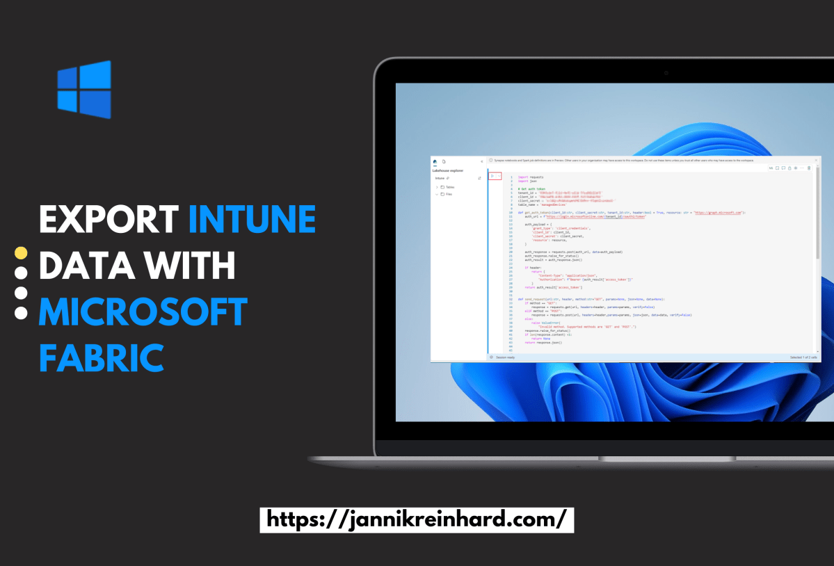 Using Microsoft Fabric to export Intune data into the OneLake for PowerBi&nbsp;reporting